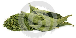 Dried and crushed Stevia