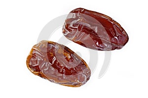 Dried date fruit on white