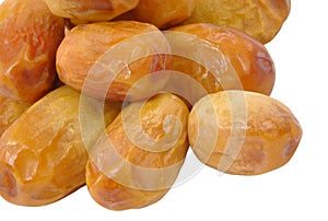 Dried Dates Isolated on White