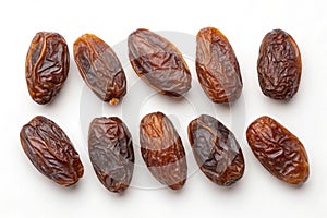 Dried dates isolated on white background