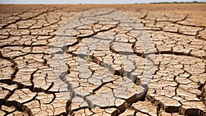 Dried earth in a field under the scorching sun