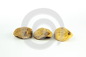 Dried figs fruit isolated on white background