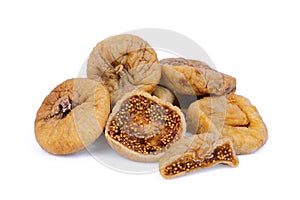 Dried figs fruit isolated on white