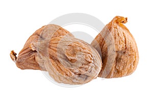 Dried figs fruit isolated on white background. Dried fruit snack.