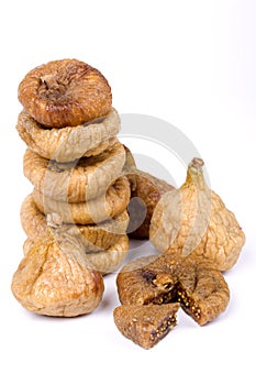 Dried figs isolated on white