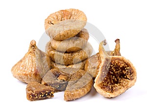 Dried figs isolated on white