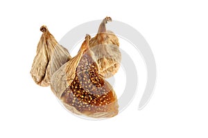 Dried figs isolated on white