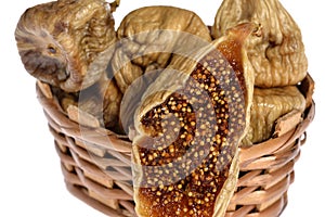 Dried figs isolated on white