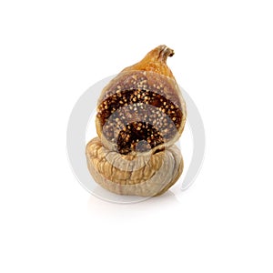 Dried figs isolated on white