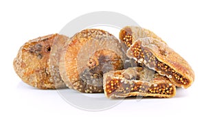 Dried figs isolated on white background