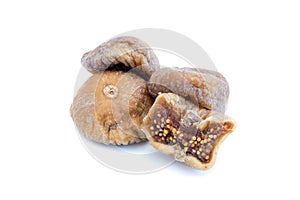 Dried figs isolated on white background