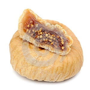 Dried Figs Macro Isolated on White Background