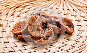 Dried Figs ,preserve fruit on wooden background