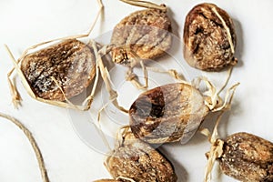 Dried figs on the string; healthful food