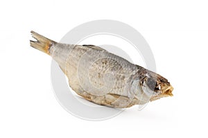 Dry fish isolated on white background.