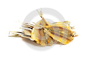Dried Fish Isolated, Dry Salted Seafood Snack, Stockfish, Beer Snacks photo