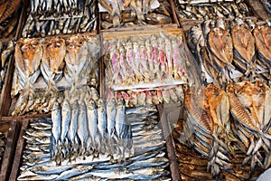 Dried fish at a market