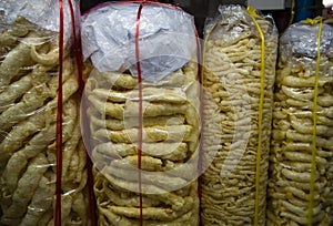 Dried fish maw in plastic bag photo