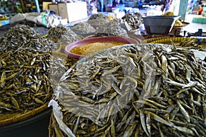 Dried fish for sale in the market