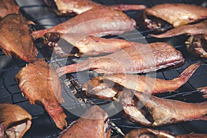 Dried fish,Stack of kipper