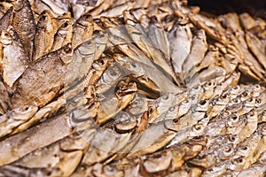 Dried fish in the store