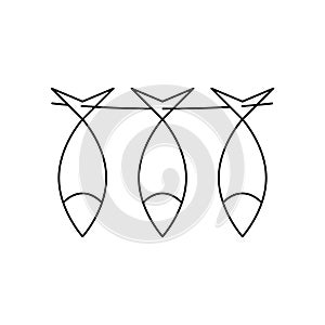 Dried fish, vector illustration