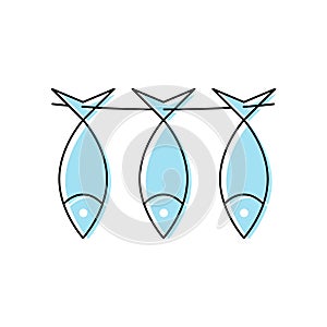 Dried fish, vector illustration