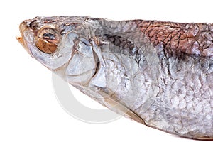 Dried fish on a white background