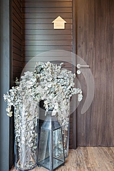 Dried flowers in tall vases