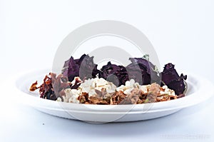 Dried flowers on white background