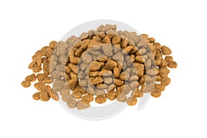 Dried food for dogs or cats isolated in white background. Pet care
