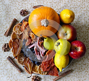 Dried fruit, fresh fruit and candied fruit