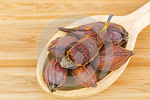 Dried fruit of Gardenia, also Called cape jasmine, chija, used a