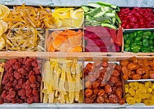 Dried fruit mix on food product market 2