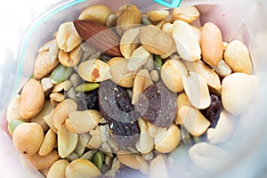 Dried fruit and nuts trail mix