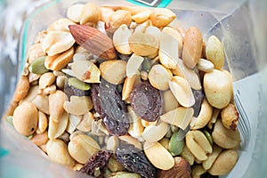 Dried fruit and nuts trail mix