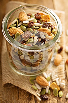 Dried fruit and nuts trail mix