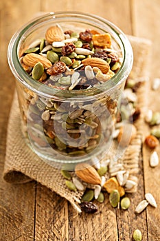 Dried fruit and nuts trail mix