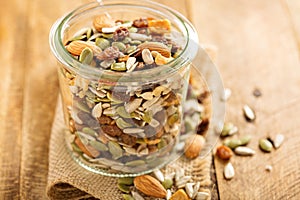 Dried fruit and nuts trail mix