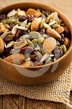 Dried fruit and nuts trail mix