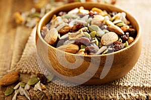 Dried fruit and nuts trail mix