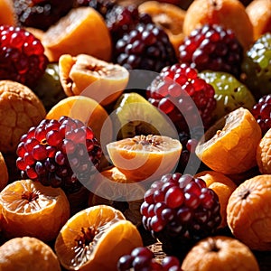 Dried Fruit, preserved organic fruits, dried sweet snacks