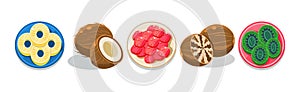 Dried Fruit Sweet Food and Healthy Snack Vector Set