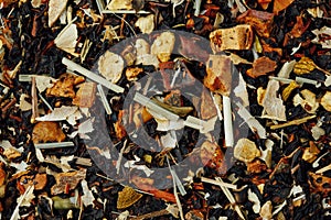 Dried fruit tropical tea background