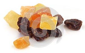 Dried fruits apricot, papaya and raisin