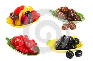Dried fruits on background