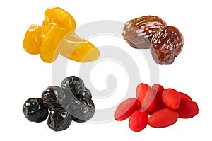 Dried fruits on background
