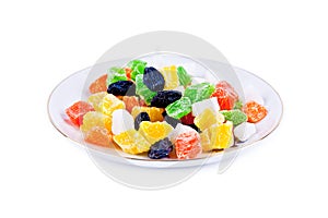 Dried fruits on dish