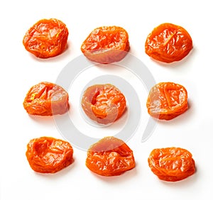 Dried fruits isolated white background