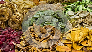 Dried fruits on local market in Israel